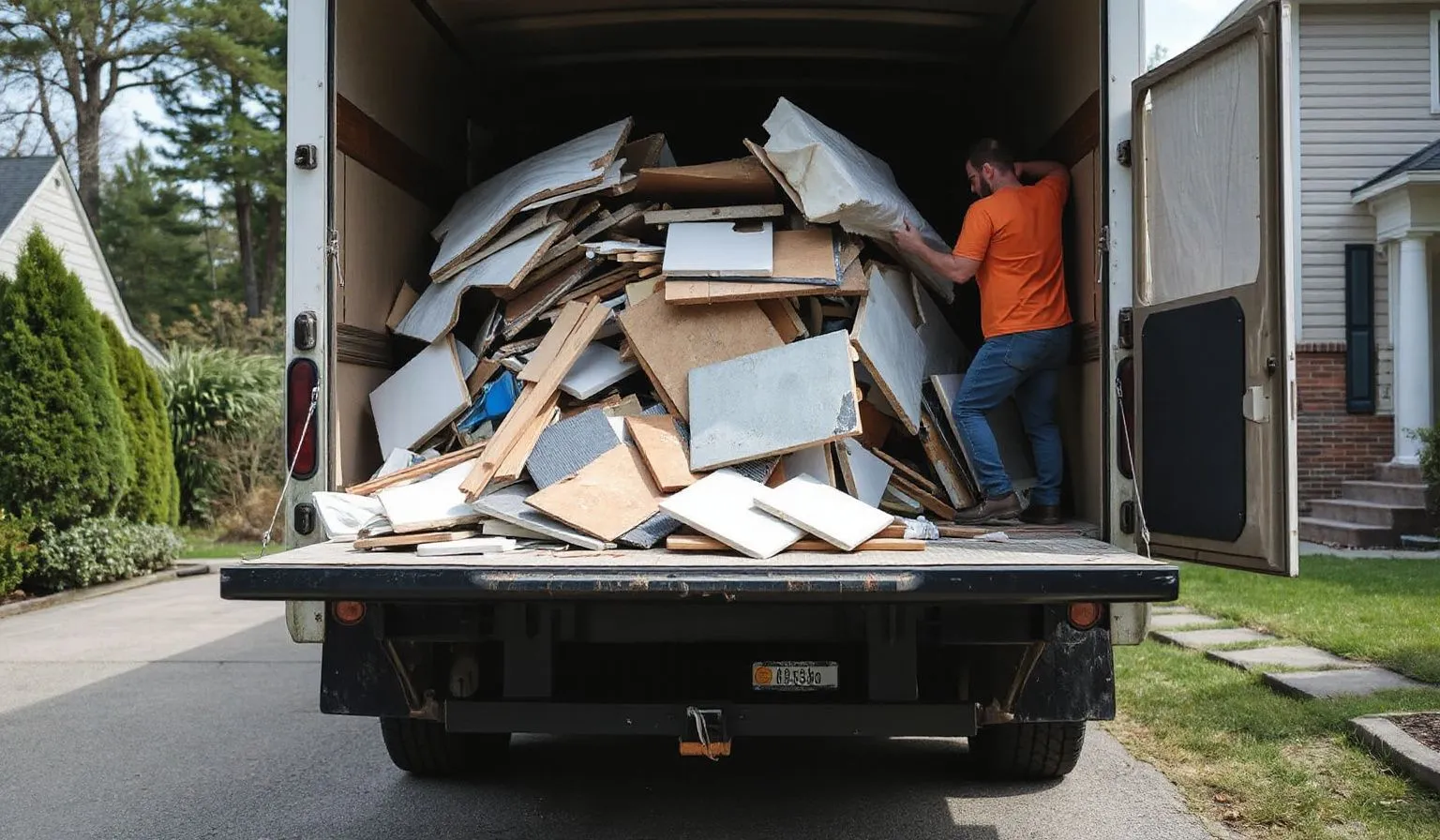 Construction debris removal in Homestead FL — renovation waste loaded for hauling