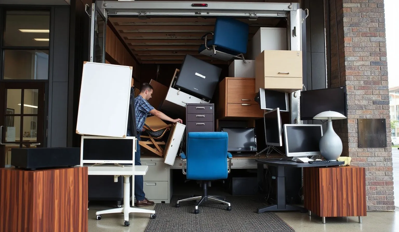 Commercial junk removal in Homestead FL — office furniture and equipment hauled